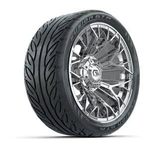 Set of (4) 14 in GTW® Stellar Chrome Wheels with 205/40-R14 Fusion GTR Street Tires