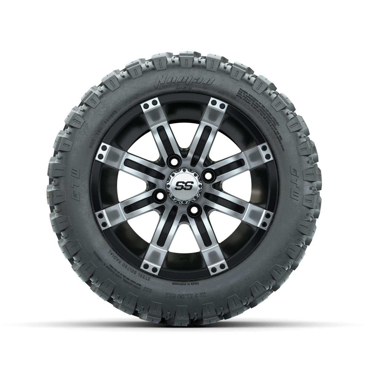 Set of (4) 12 in GTW Tempest Wheels with 22x11-R12 GTW Nomad All-Terrain Tires