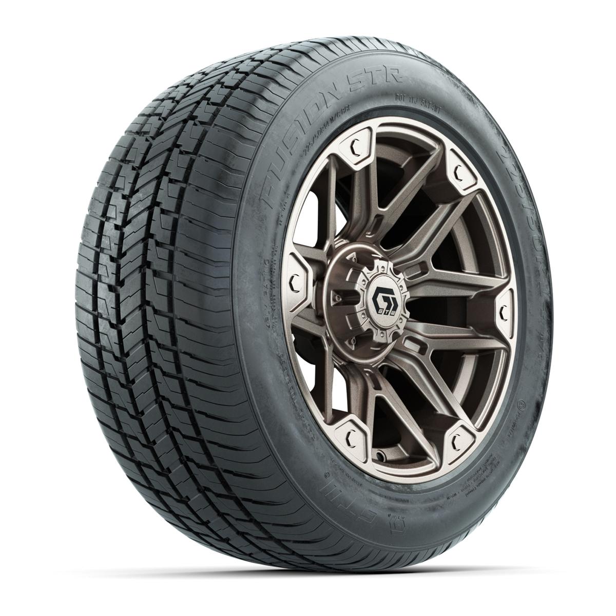 GTW&reg; Graffiti Satin Bronze 14 in Wheels with 255/50-R14 Fusion STR DOT Approved Street Tires - Full Set
