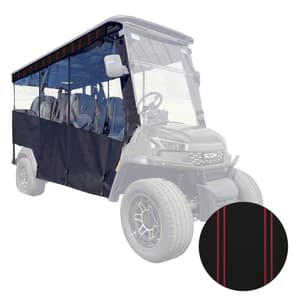RedDot 6-Passenger Black Track Style Enclosure with Red Panther Valance for ICON i60LX (Years 2026-Up)