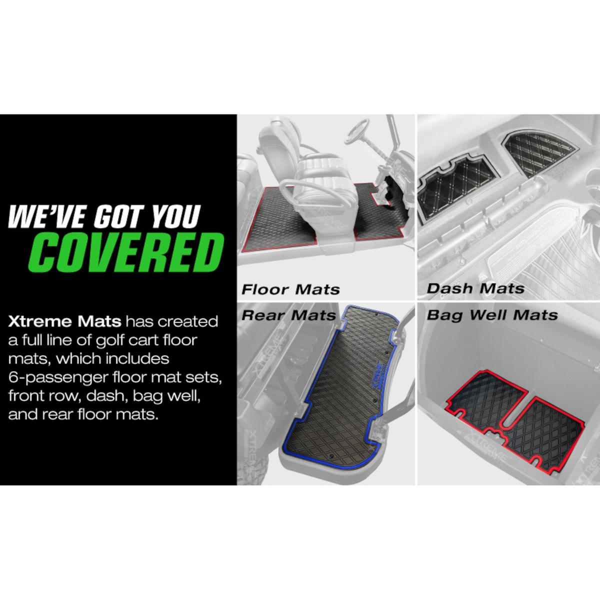 Xtreme Rear Floor Mat for ICON I40, i60 Rear Seats - Black/Blue