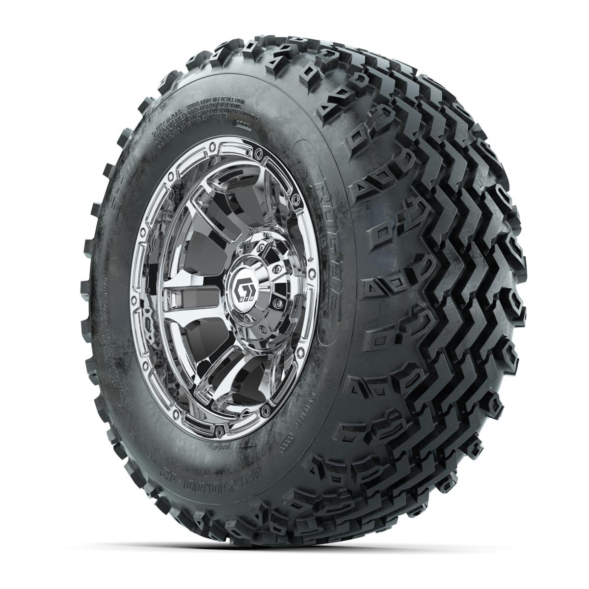GTW&reg; Shogun Chrome 12 in Wheels with 23X10.00-12 Rogue All-Terrain Tires – Full Set