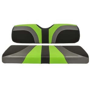 RedDot&reg; Blade Front Seat Covers for Club Car DS – Lime Green / Charcoal Gear / Black Carbon Fiber