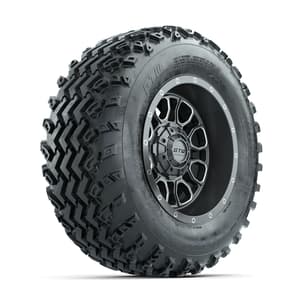 GTW Volt Gunmetal/Machined 12 in Wheels with 23x10.00-12 Rogue All Terrain Tires – Full Set