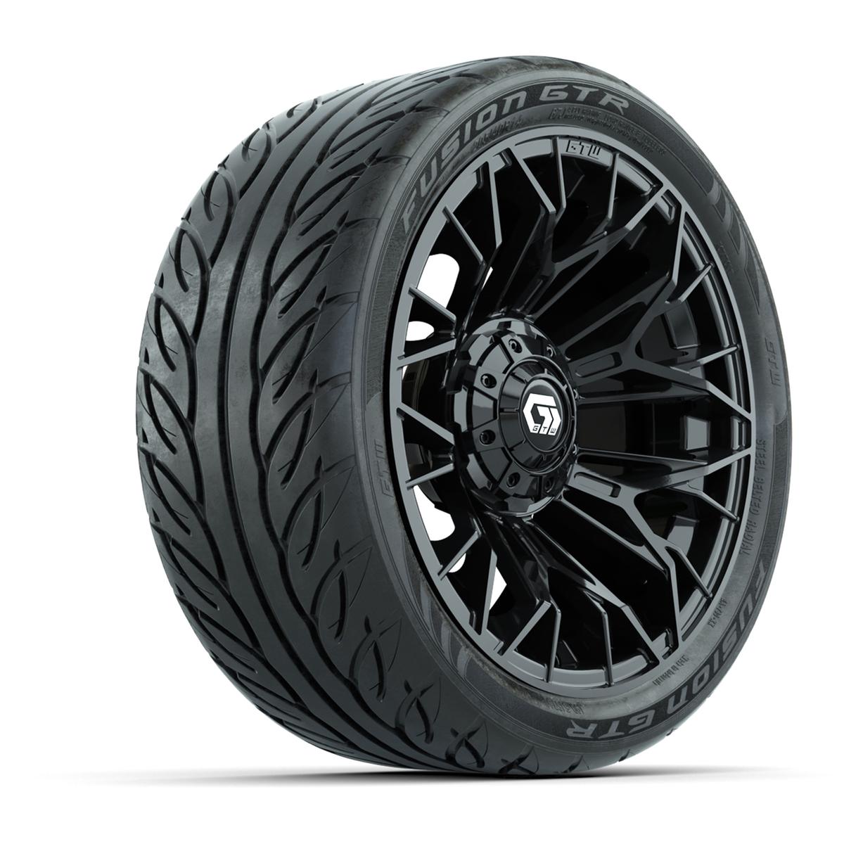 Set of (4) 14 in GTW® Stellar Black Wheels with 205/40-R14 Fusion GTR Street Tires