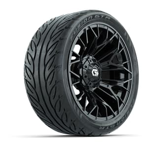 Set of (4) 14 in GTW® Stellar Black Wheels with 205/40-R14 Fusion GTR Street Tires
