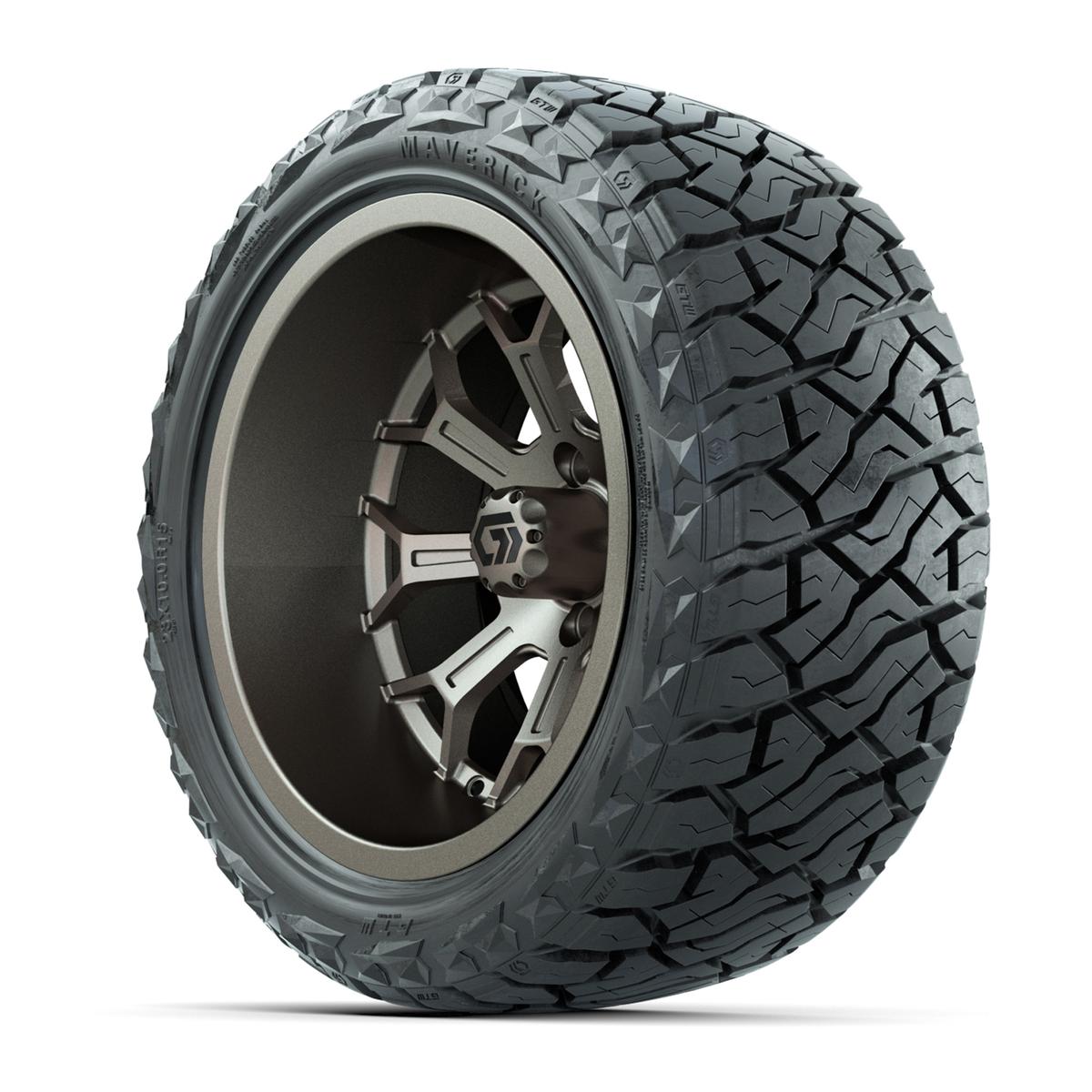 GTW&reg; Assault Matte Bronze 15 in Wheels with 23X10-R15 Maverick Steel Belted Radial All-Terrain Tires - Full Set