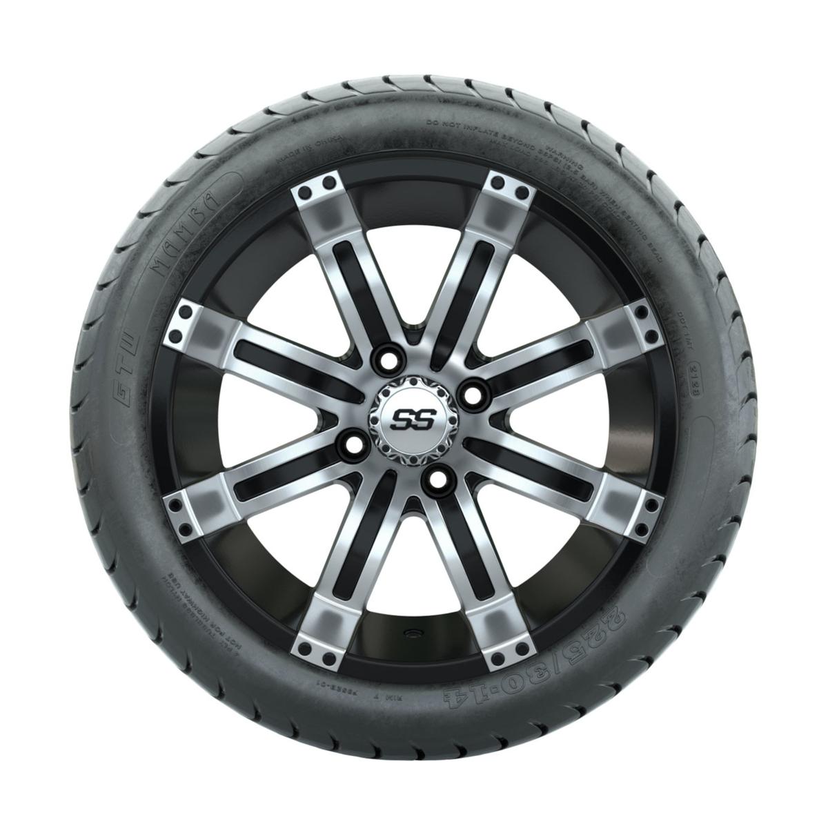 14” GTW Tempest Machined/Black Wheels with Mamba Street Tires – Set of 4