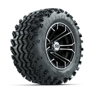 GTW Spyder Machined/Black 10 in Wheels with 18x9.50-10 Sahara Classic All Terrain Tires – Full Set