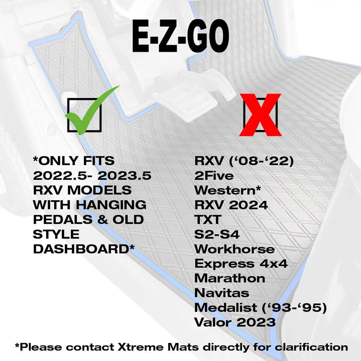 Xtreme Floor Mats for EZGO RXV 2023 - Black/Blue