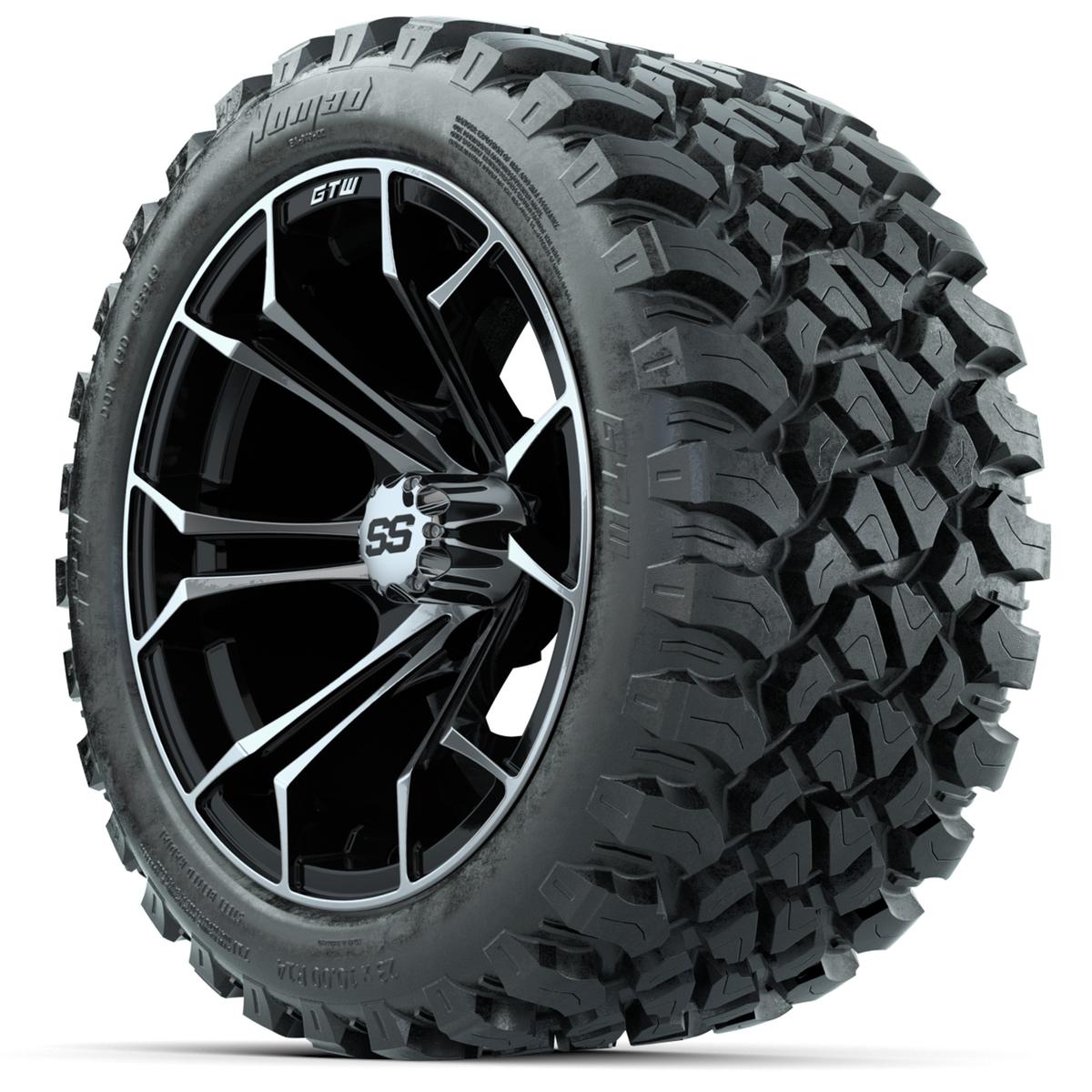 GTW Spyder Machined/Black 14 in Wheels with 23x10-14 GTW Nomad All-Terrain Tires – Full Set