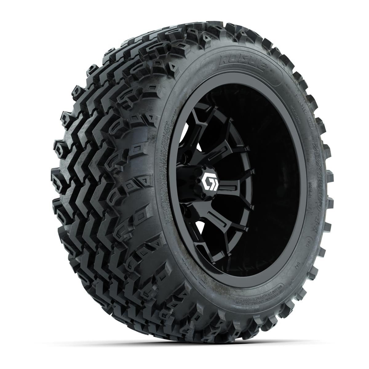 GTW&reg; Assault Gloss Black 14 in Wheels with 23X10-R14 Rogue All-Terrain Tires - Full Set
