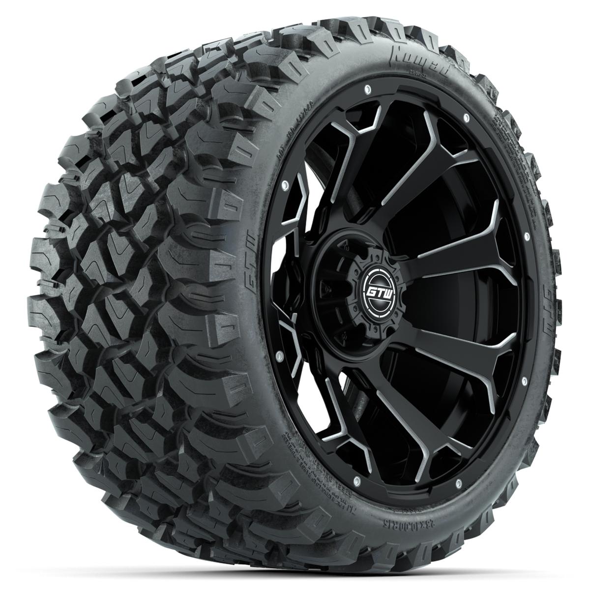 Set of (4) 15&Prime; GTW Raven Matte Black Wheels with 23x10-R15 Nomad All-Terrain Tires