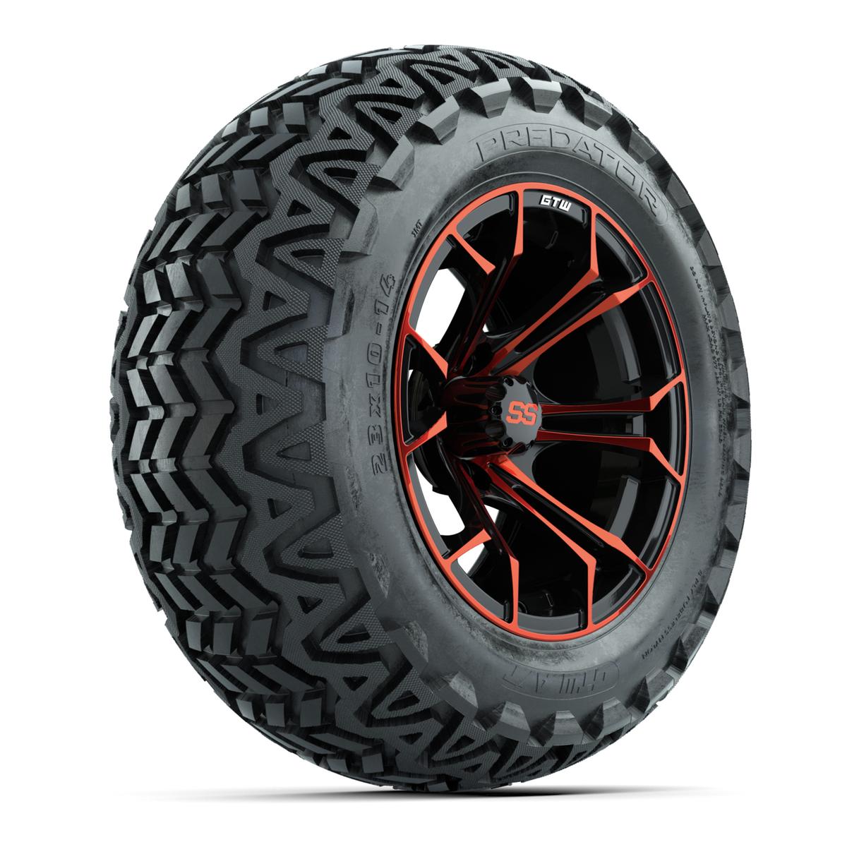 GTW Spyder Red/Black 14 in Wheels with 23x10-14 GTW Predator All-Terrain Tires – Full Set