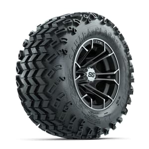 GTW Spyder Machined/Matte Grey 10 in Wheels with 20x10-10 Sahara Classic All Terrain Tires – Full Set