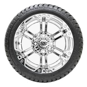12” GTW Specter Chrome Wheels with 18” Mamba Street Tires – Set of 4