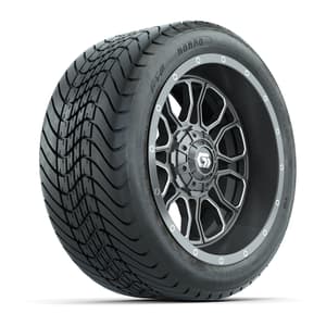GTW Volt Gunmetal/Machined 14 in Wheels with 225/30-14 Mamba Street Tire – Full Set