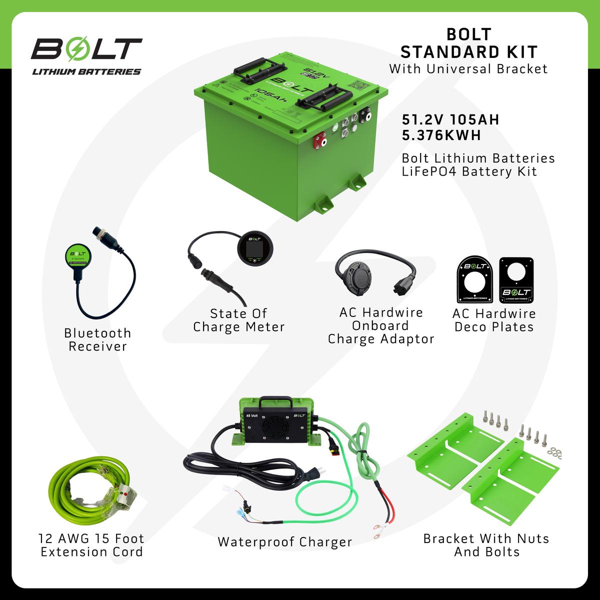 Bolt Energy MadJax X2, X4, X6, 51V 105AH Square Standard Battery Kit
