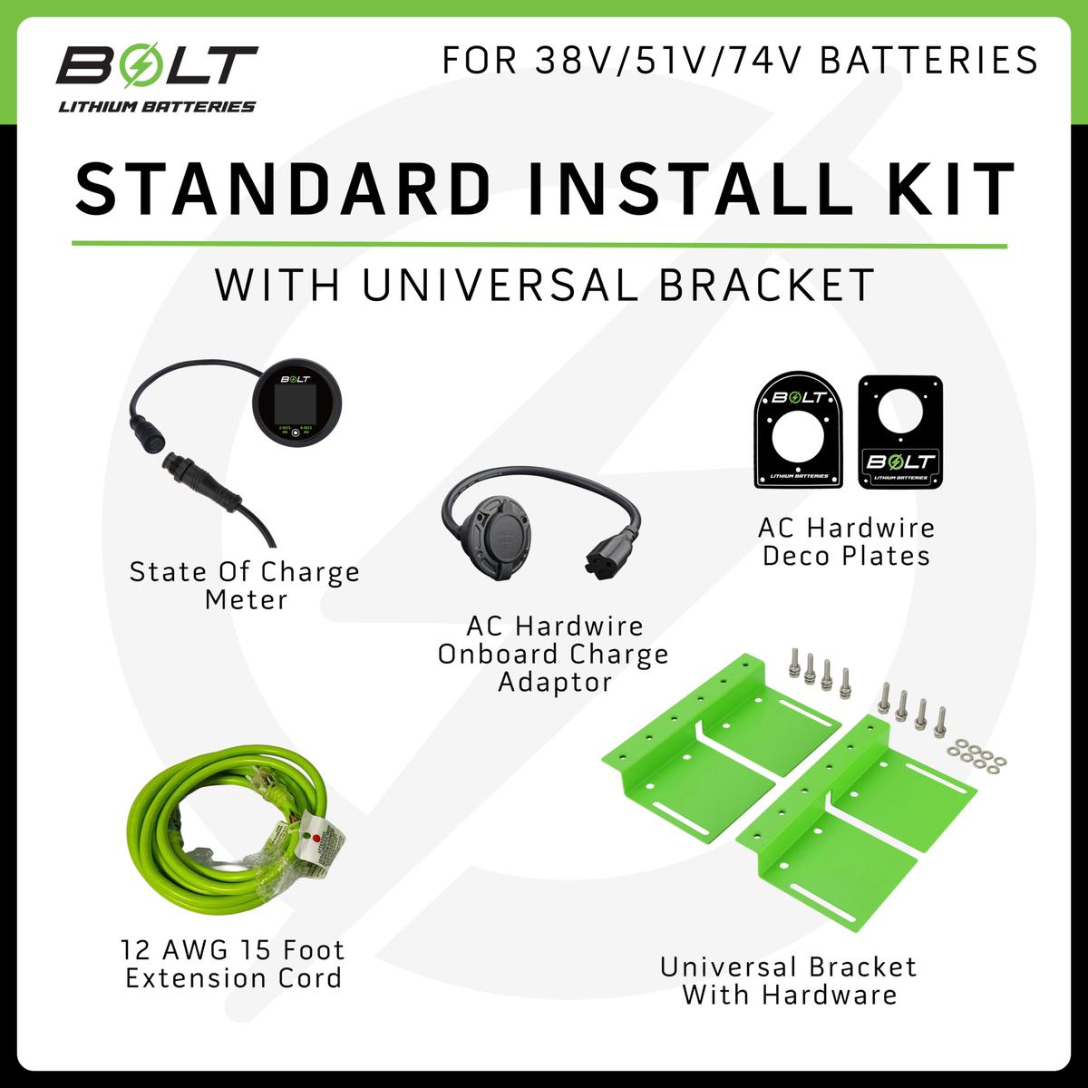 Bolt Energy MadJax X2, X4, X6, 51V 105AH Square Standard Battery Kit