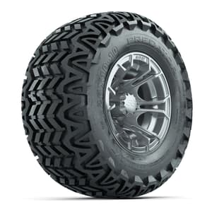 GTW Spyder Silver Brush 10 in Wheels with 20x10-10 Predator All Terrain Tires – Full Set