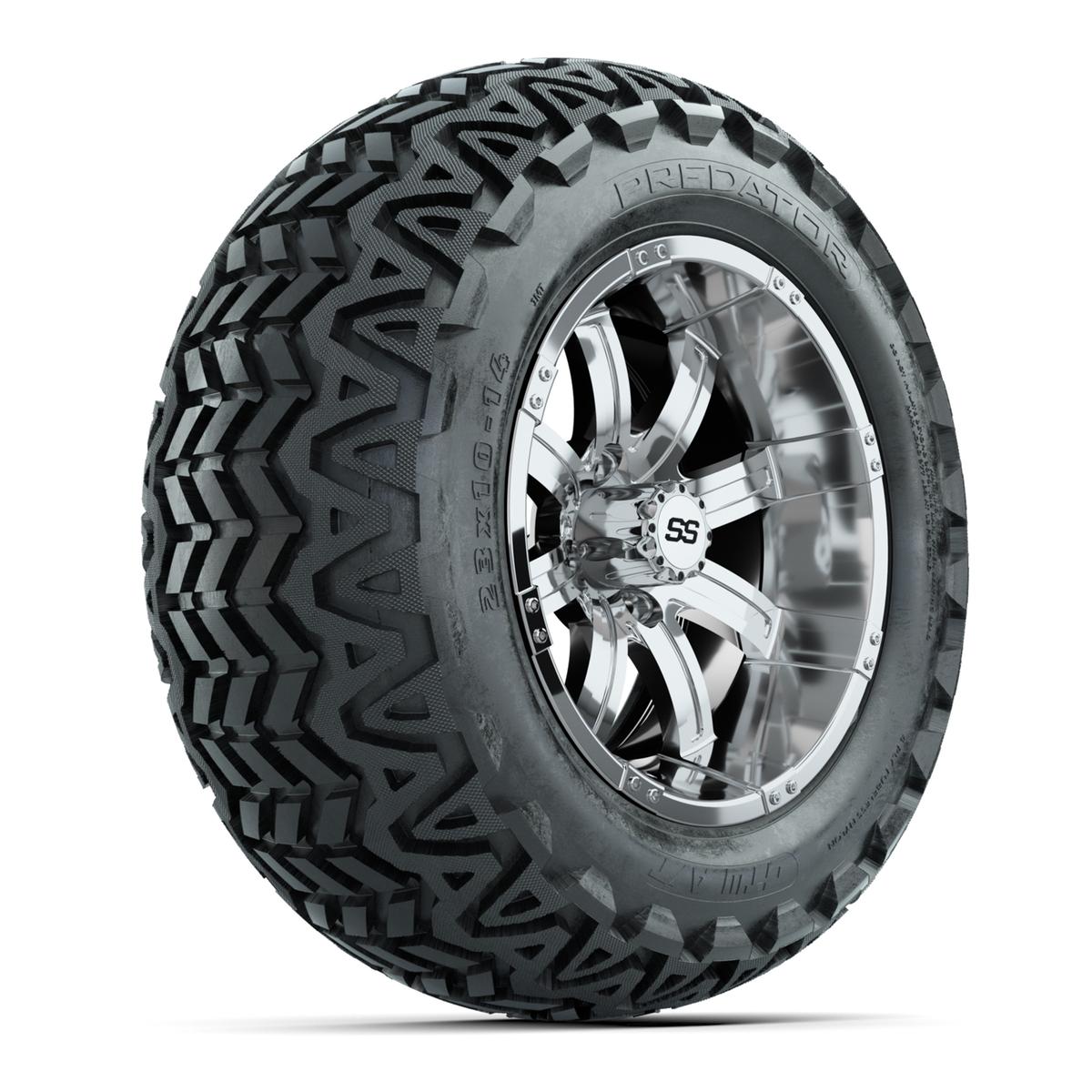 GTW Tempest Chrome Wheels with 23in Predator A-T Tires - 14 Inch