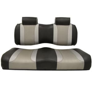 MadJax&reg; Tsunami Black–Liquid Silver w/ Silver Rush Club Car Front Seat Cushions