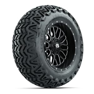 Set of (4) 14 in GTW® Helix Machined & Black Wheels with 23x10-14 Predator All-Terrain Tires
