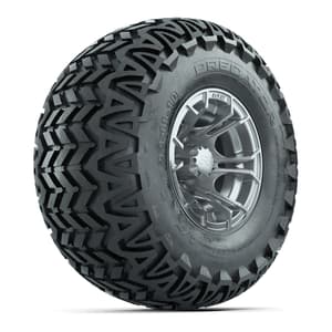 GTW Spyder Silver Brush 10 in Wheels with 22x11-10 Predator All Terrain Tires – Full Set