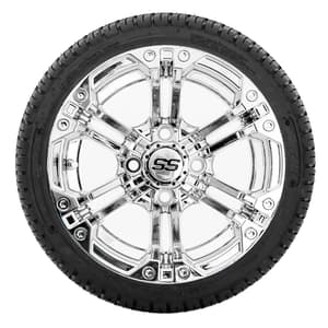 GTW Specter Chrome Wheels with 18in Fusion DOT Approved Street Tires - 12 Inch