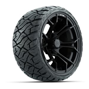 GTW Spyder Matte Black 14 in Wheels with 205/35-R14 Maverick Low-Profile All-Terrain Tires – Full Set