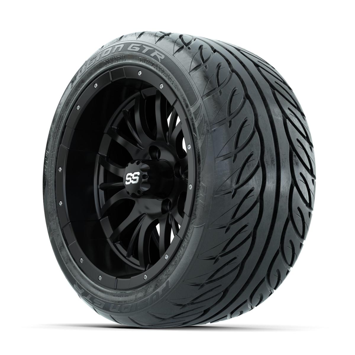 GTW Diesel Matte Black 14 in Wheels with 225/40-R14 Fusion GTR Street Tires – Full Set