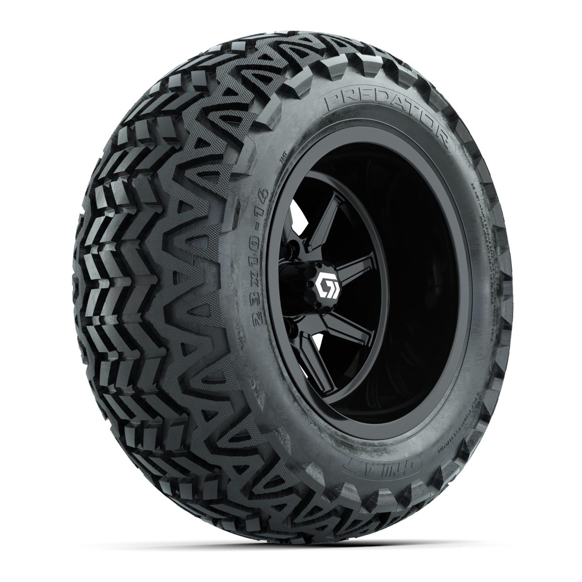 GTW&reg; Reaper Gloss Black 14 in Wheels with 23X10-14 Predator All-Terrain Tires - Full Set