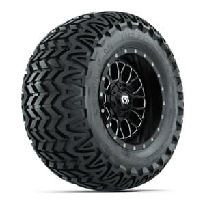Set of (4) 12 in GTW® Helix Machined & Black Wheels with 23x10.5-12 Predator All-Terrain Tires