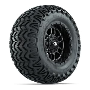 Set of (4) 12 in GTW® Titan Machined & Black Wheels with 23x10.5-12 Predator All-Terrain Tires