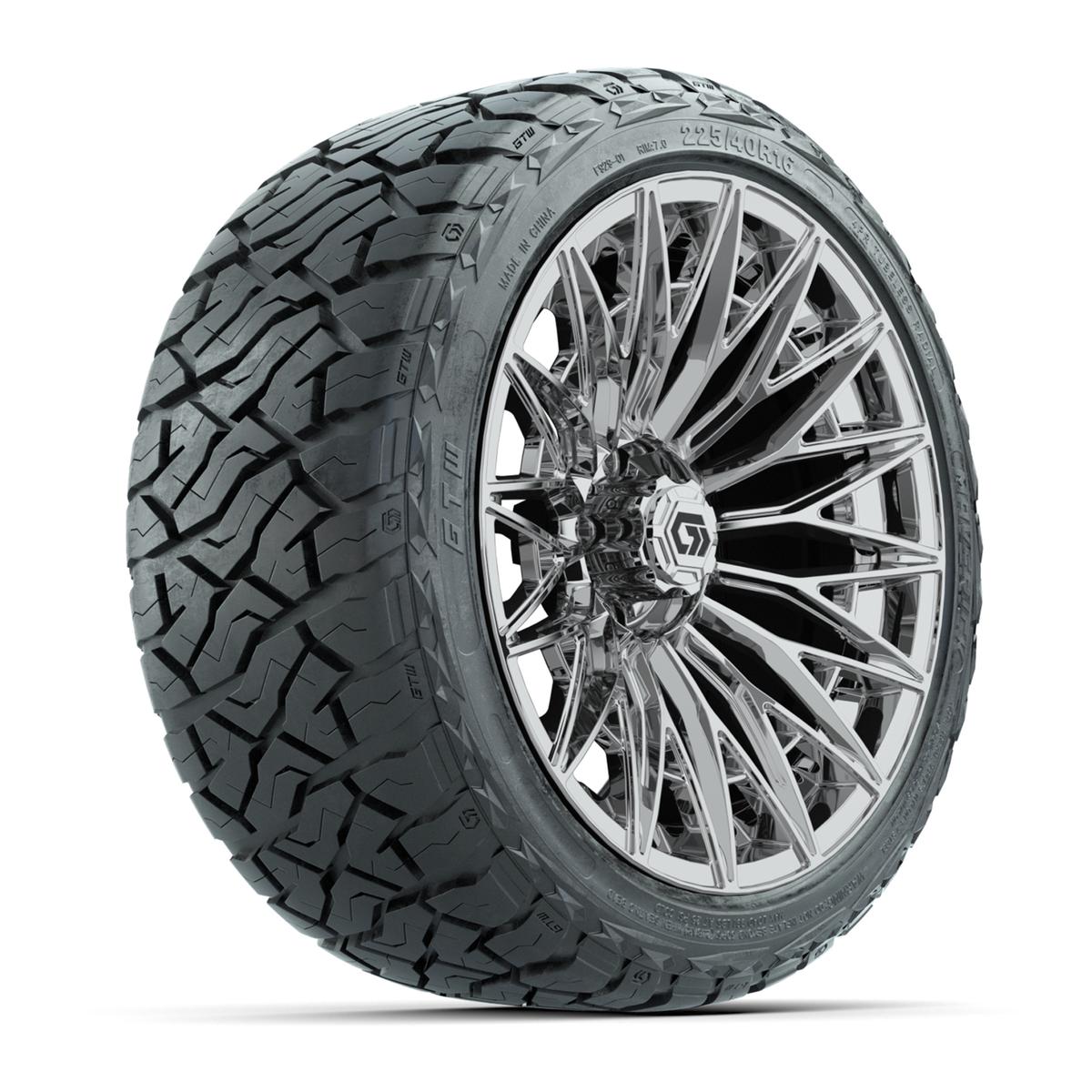 GTW&reg; Blur Chrome 16 in Wheels with 225/40-R16 Maverick Hybrid Tires - Full Set