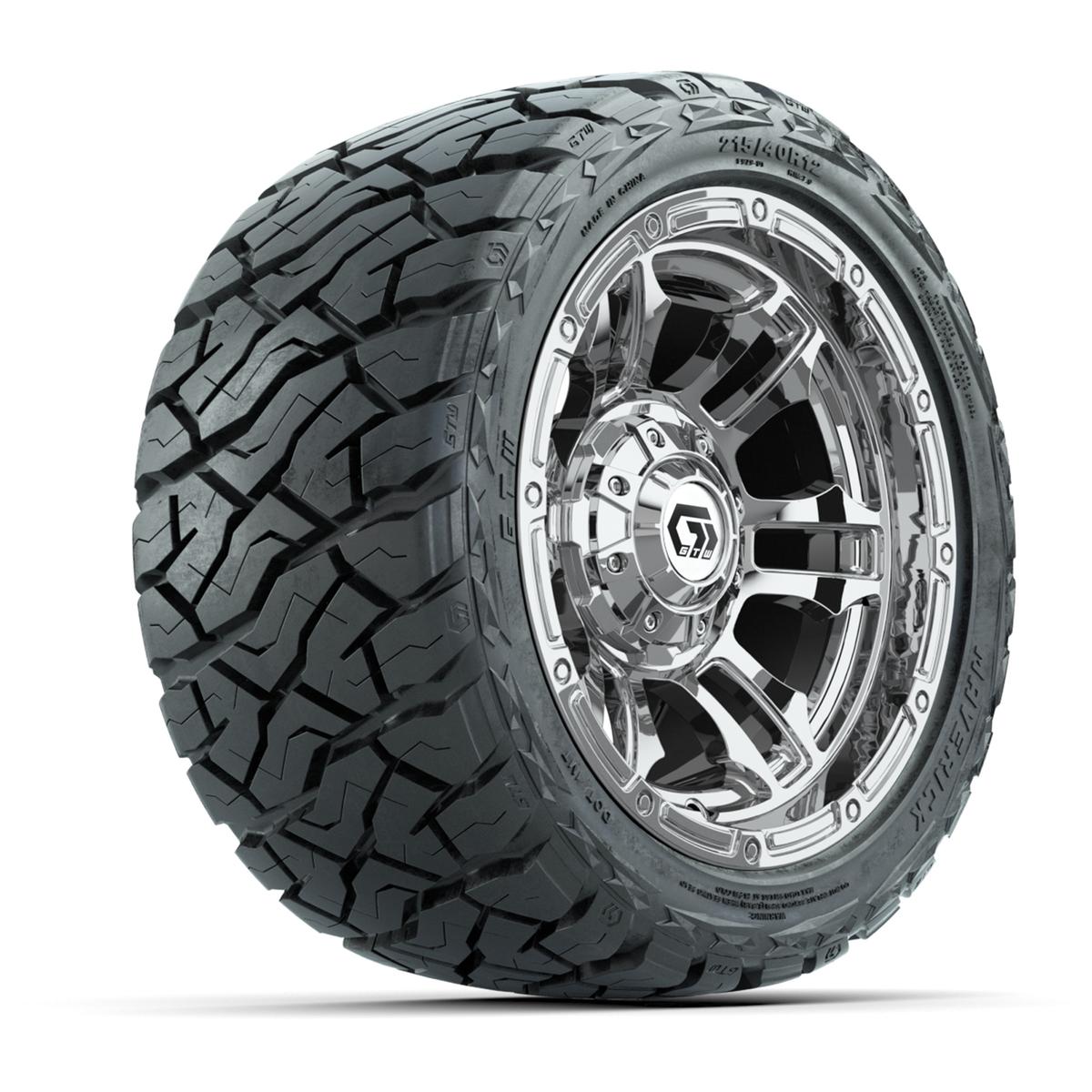 GTW Shogun Chrome 12 in Wheels with 215/40-R12 Maverick Low-Profile All-Terrain Tires – Full Set