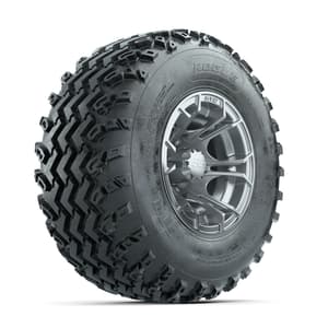 GTW Spyder Silver 10 in Wheels with 22x11.00-10 Rogue All Terrain Tires – Full Set