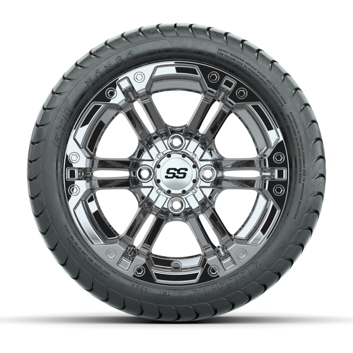 GTW Specter Chrome 12 in Wheels with 18in Mamba Street Tires – Set of 4