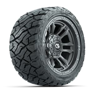 GTW Shogun Gloss Gunmetal 12 in Wheels with 215/40-R12 Maverick Low-Profile All-Terrain Tires – Full Set