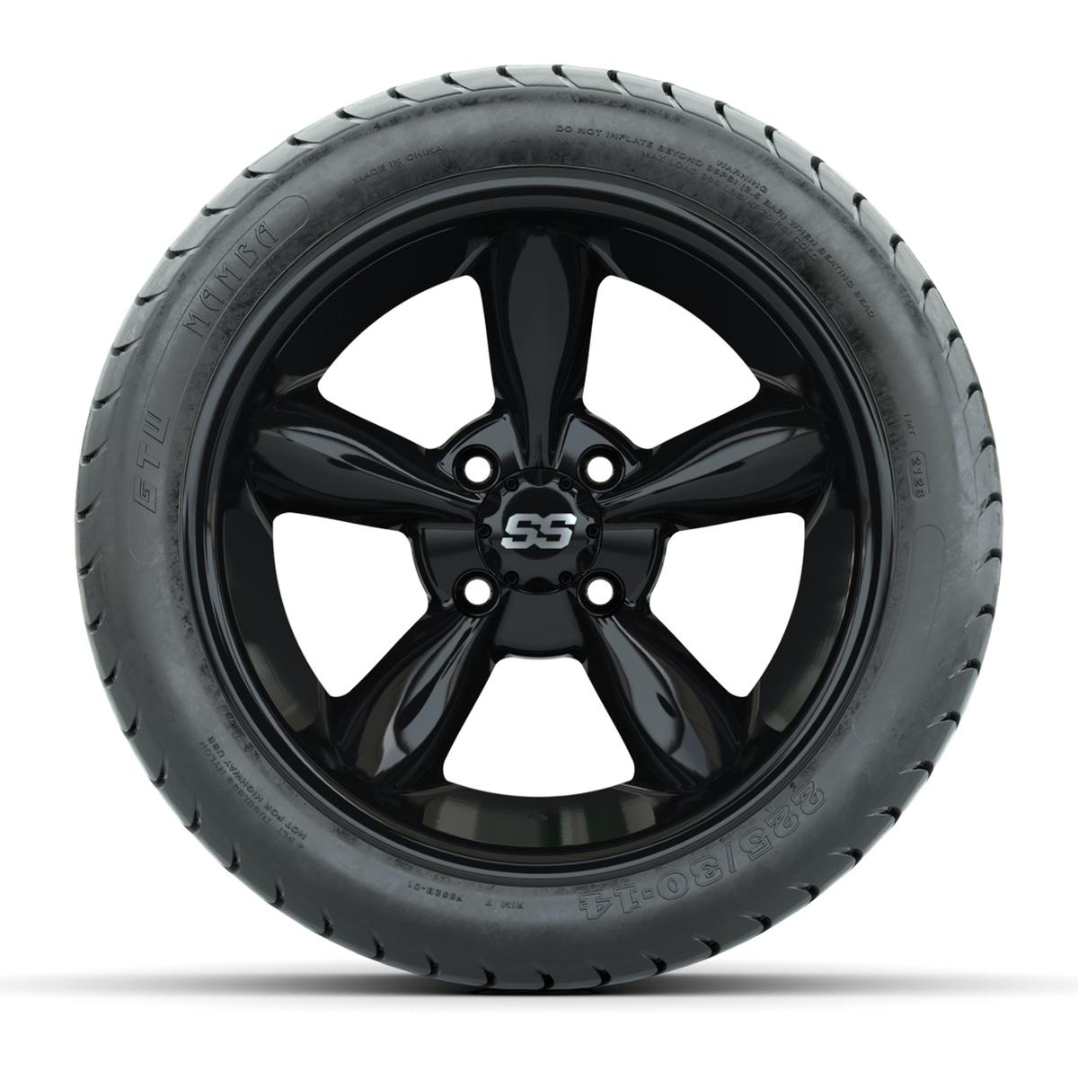 Set of (4) 14 in GTW Godfather Wheels with 225/30-14 Mamba Street Tires