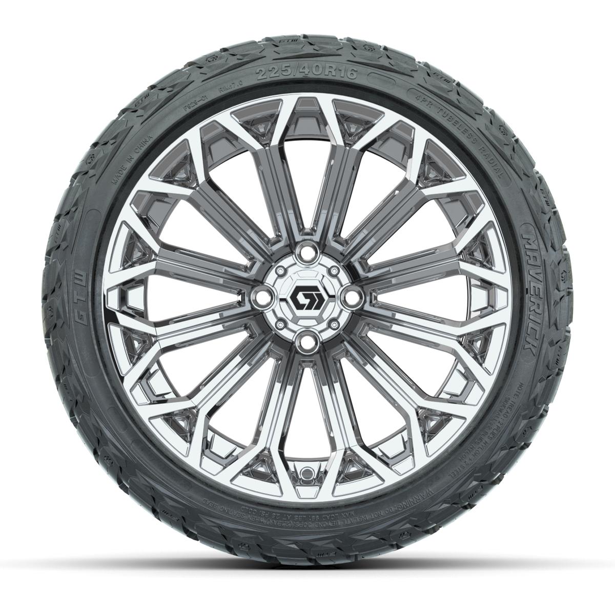 GTW&reg; Phantom Chrome 16 in Wheels with 225/40-R16 Maverick Hybrid Tires - Full Set