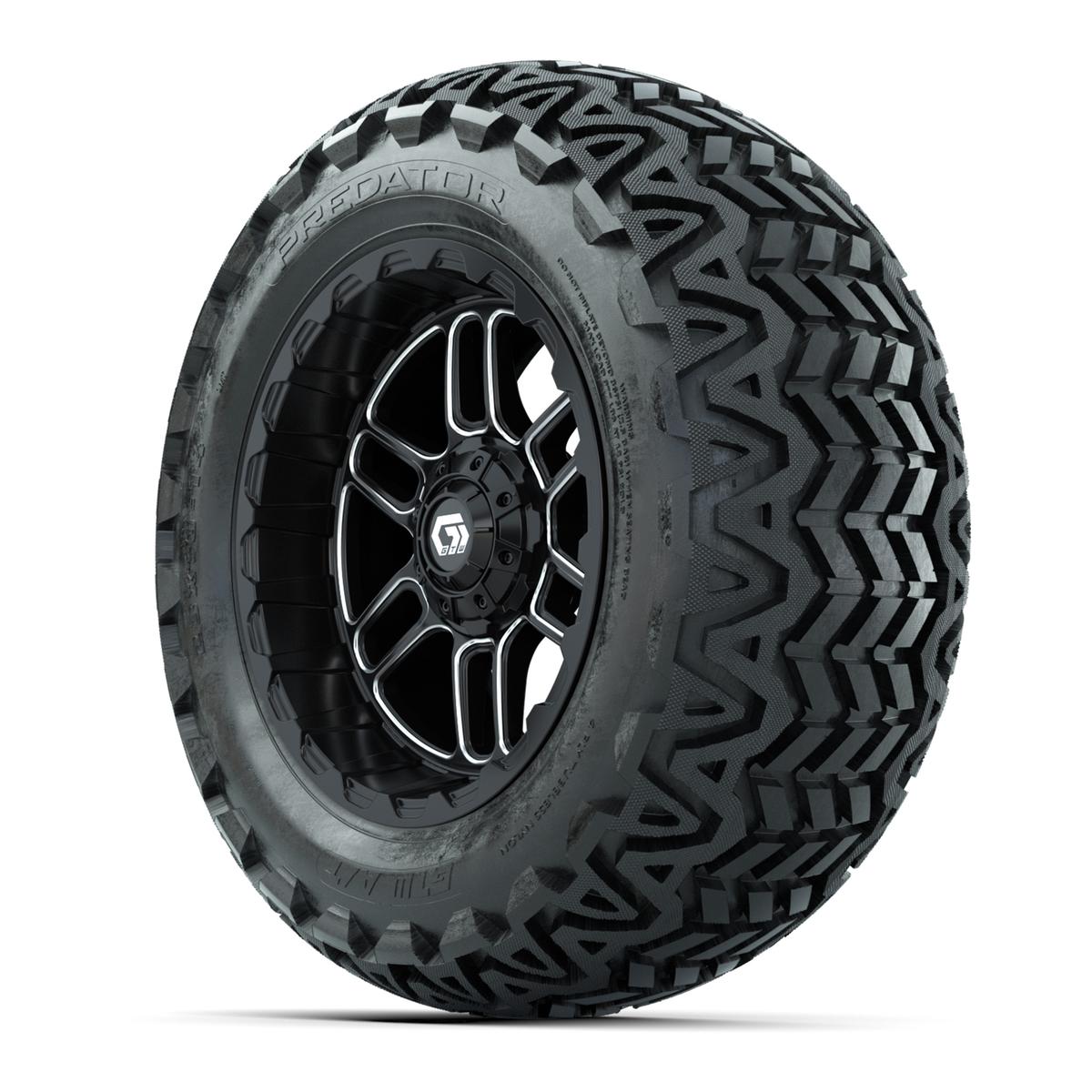 Set of (4) 14 in GTW® Titan Machined & Black Wheels with 23x10-14 Predator All-Terrain Tires