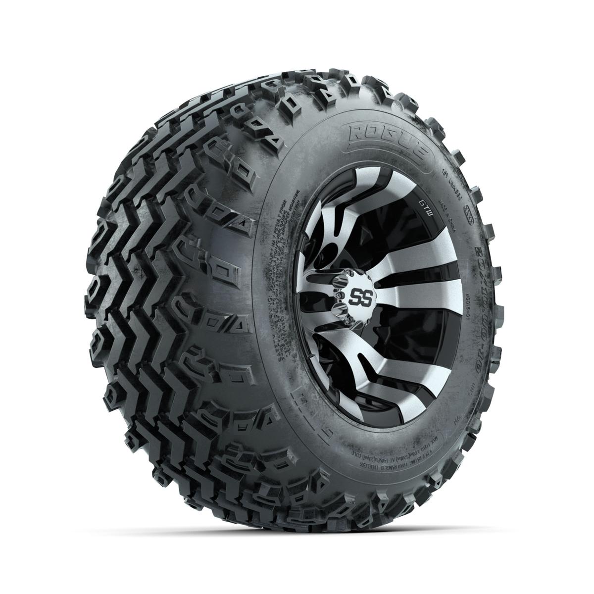 GTW Vampire Machined/Black 10 in Wheels with 20x10.00-10 Rogue All Terrain Tires – Full Set