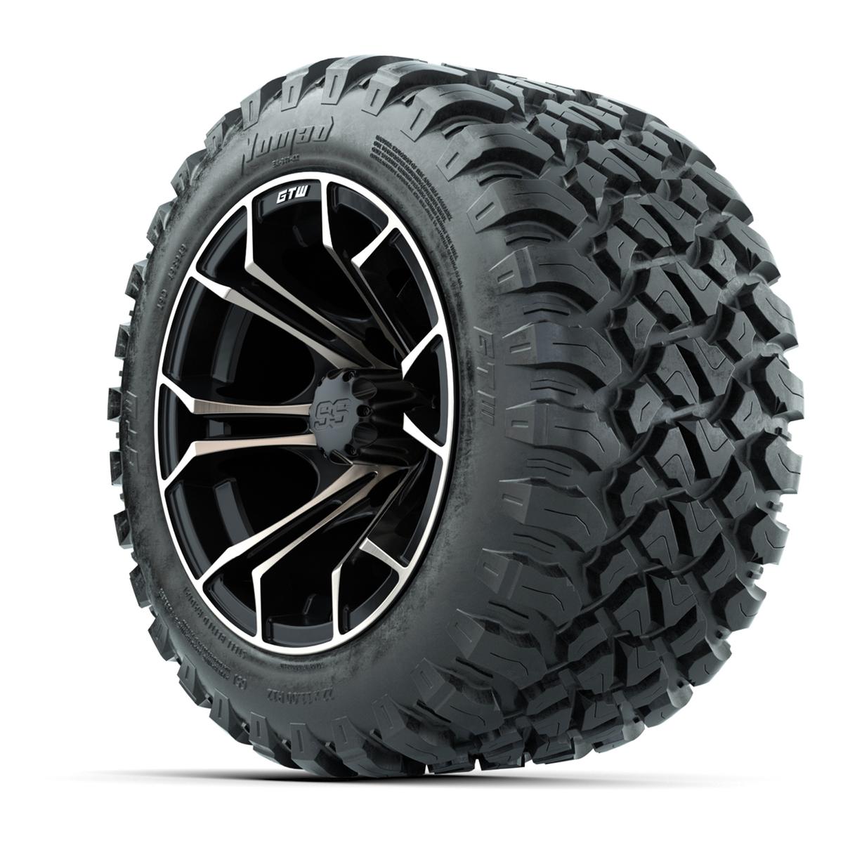 GTW&reg; Spyder Matte Black/Bronze 12 in Wheels with 22X11-R12 Nomad Steel Belt Radial All-Terrain Tires – Full Set