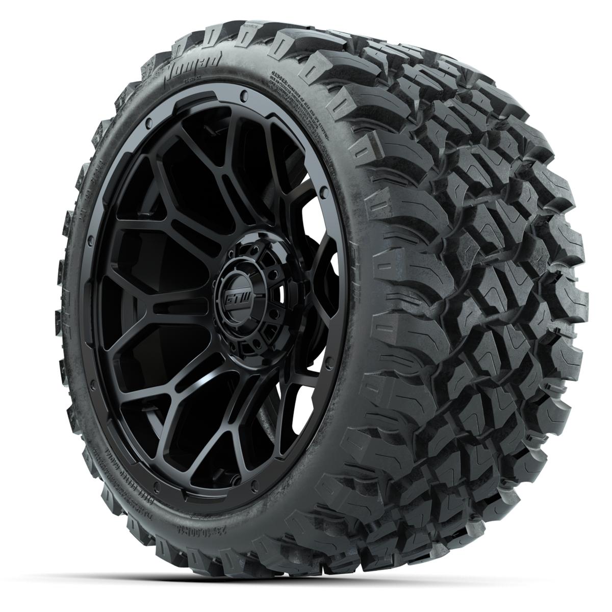 Set of (4) 15&Prime; GTW Bravo Matte Black Wheels with 23x10-R15 Nomad All-Terrain Tires