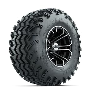 GTW Spyder Machined/Black 10 in Wheels with 22x11-10 Sahara Classic All Terrain Tires – Full Set