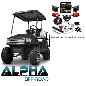 Club Car Precedent/Onward/Tempo ALPHA Off-Road Body Kit in Black with Ultimate Plus Light Kit