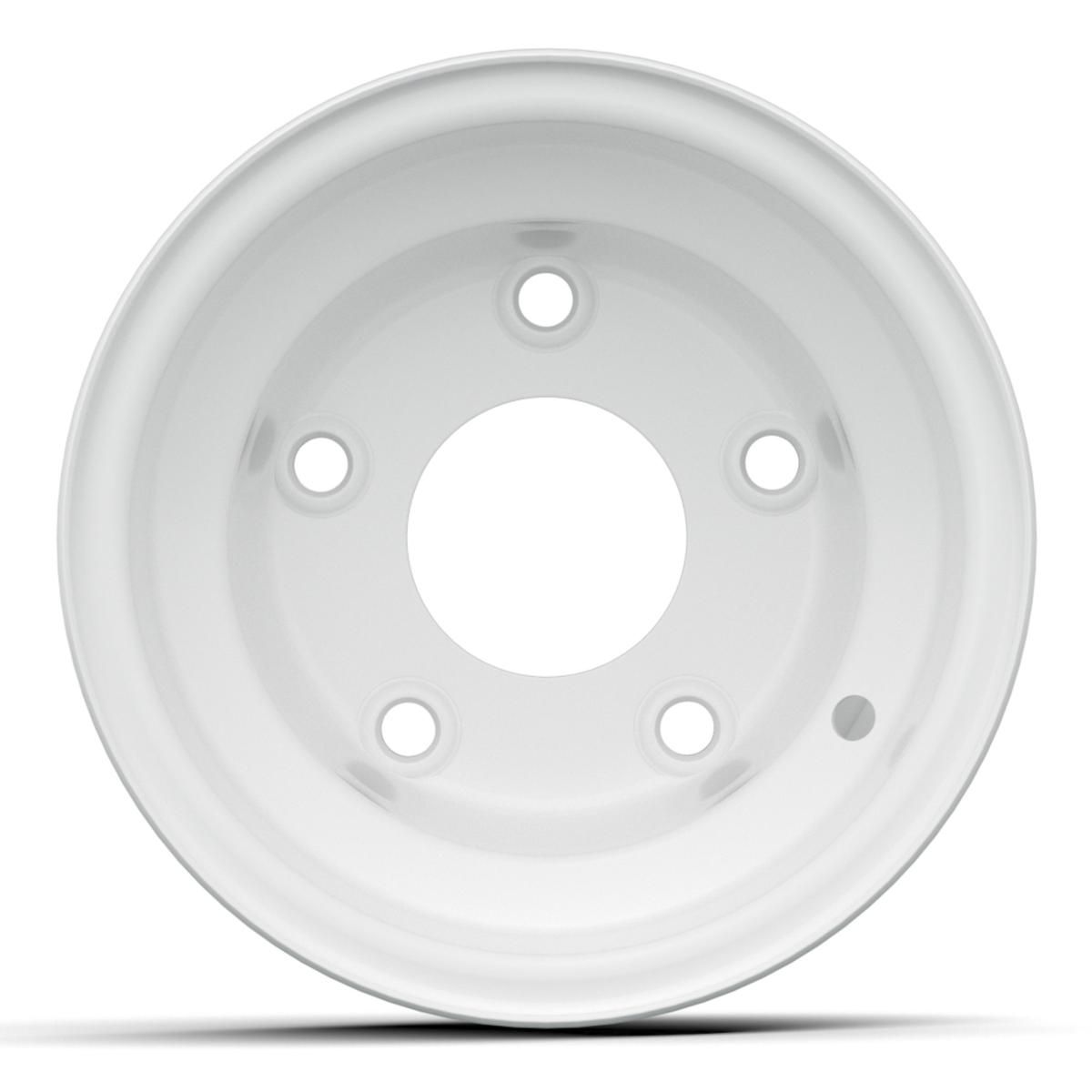 8x3.75 White Steel Wheel (Centered - 5 Hole)