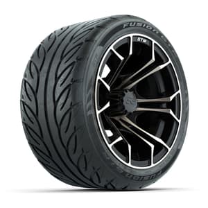 Set of (4) 12 in GTW Spyder Wheels with 215/40-R12 Fusion GTR Street Tires