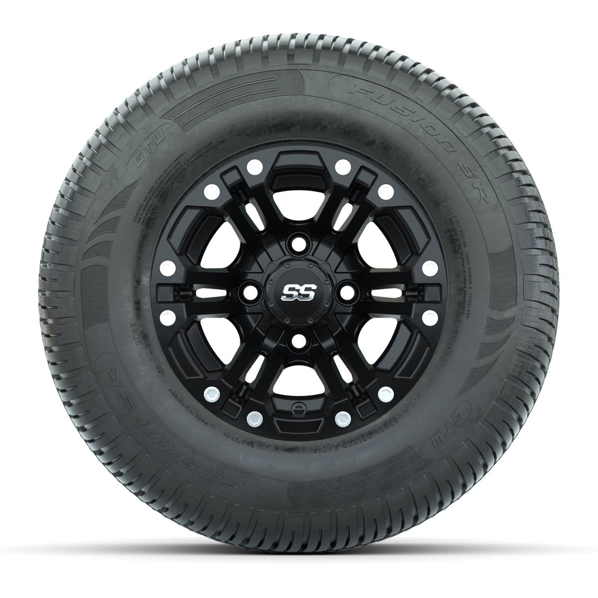 GTW Specter Matte Black 10 in Wheels with 20in Fusion Street Tires - Set of 4